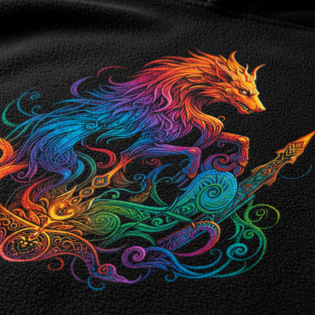 Custom Hoodie — DTF Print Detail Close-up