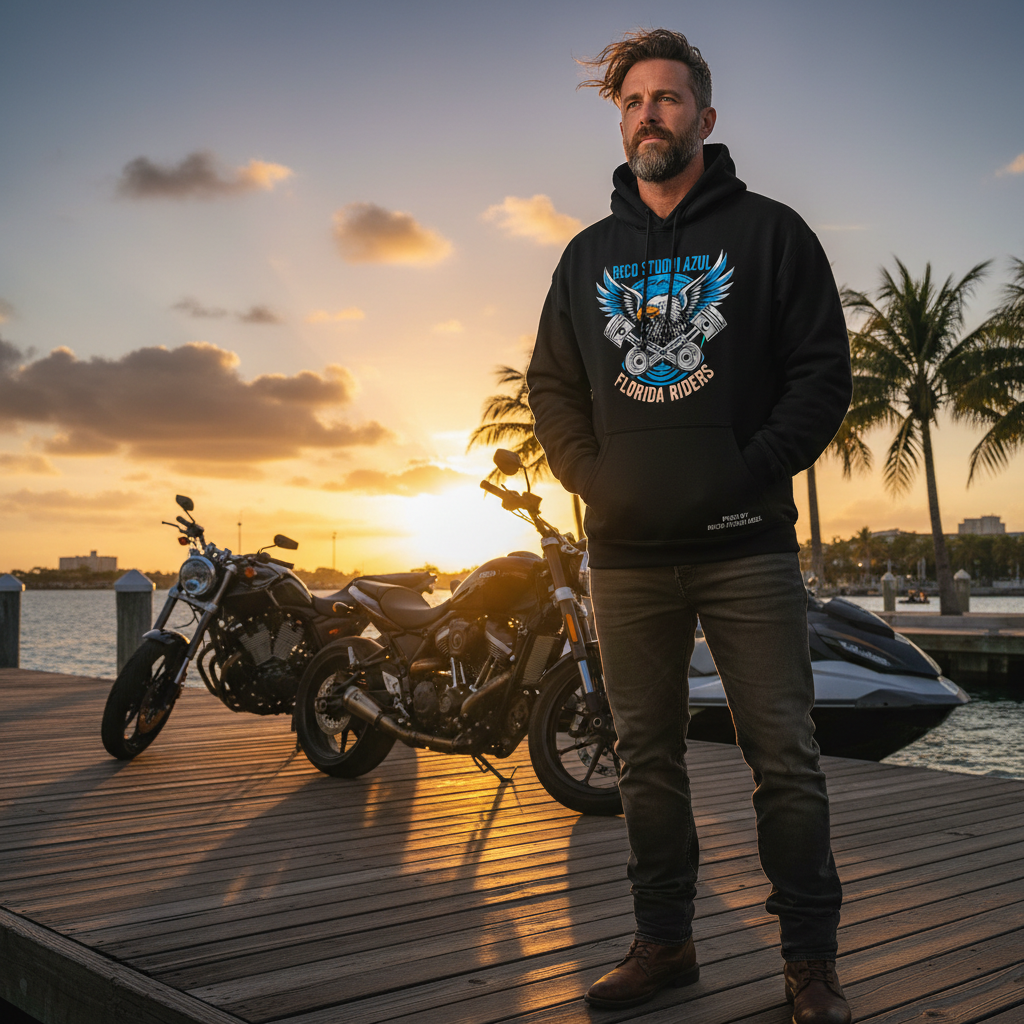 Custom Hoodie — Motorcycle/Waterfront Lifestyle