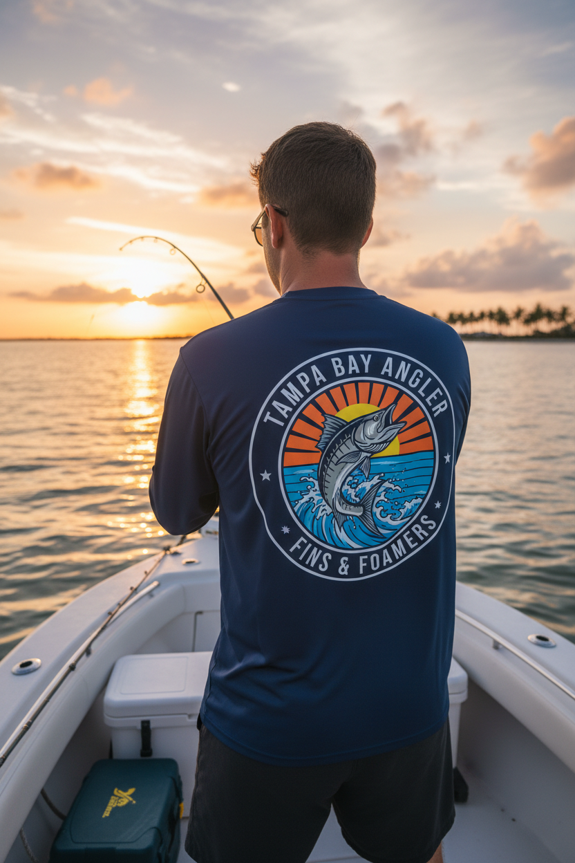 Custom Rash Guard - Fishing Lifestyle Back View