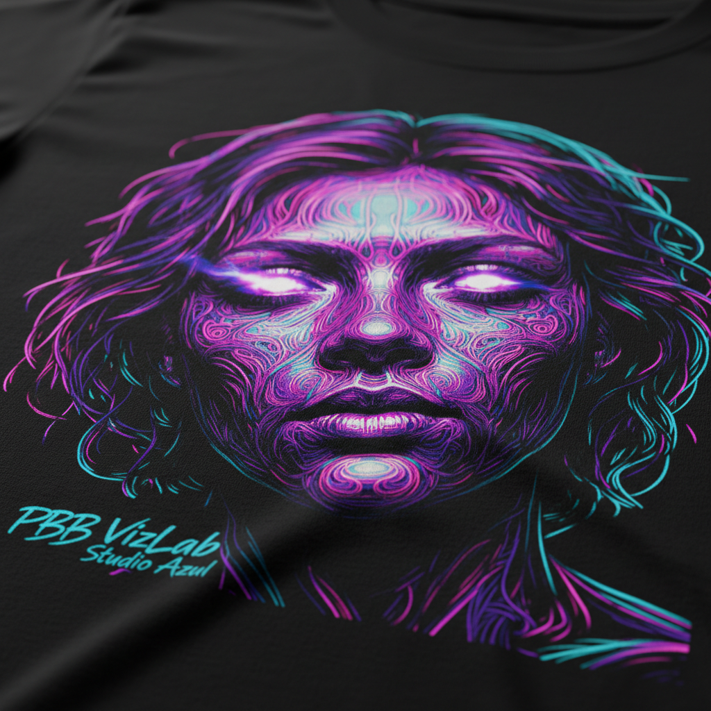 Portrait + Tee Bundle — DTF Print Detail