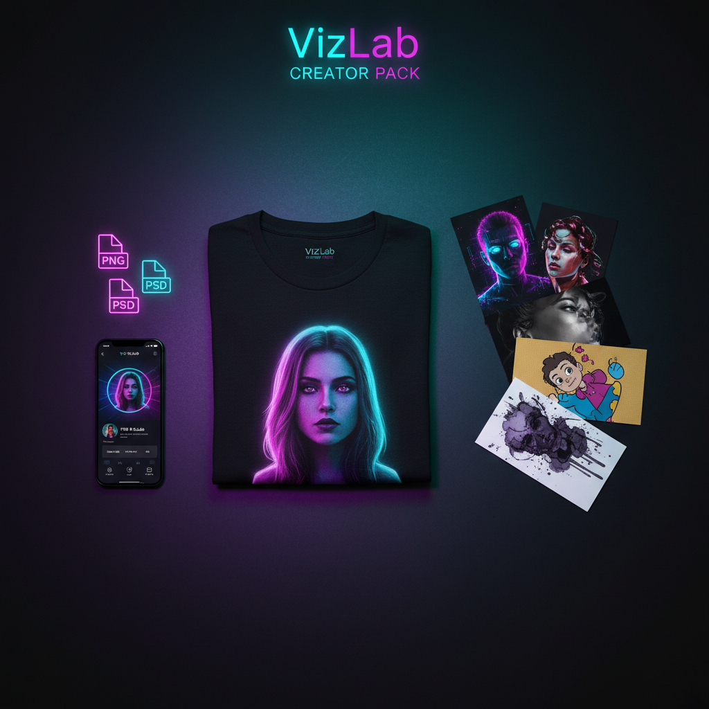 VizLab Creator Pack — What's Included Flat Lay